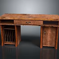 Wooden Desk With Drawer Vertical File Holder And Cabinet For Home Office