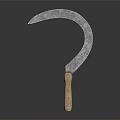 Professional Sickle Hardware Tool with Sharp Metal Blade and Wooden Handle