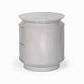 Modern Round Top Nightstand With Two Drawers And Sleek Neutral Design
