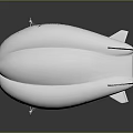 White Carencro Aerostat Design With Name Text Side Logo And Tail Structure 3d model