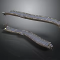 Industrial Curved Bridge Structures With Weathered Metal Surfaces And Stone Slabs
