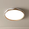 Elegant Round Ceiling Light With White Gold Frame Soft White Lighting For Home 3d model