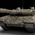 Military Main Battle Tank With Camouflage Net Main Cannon And Heavy Tracks