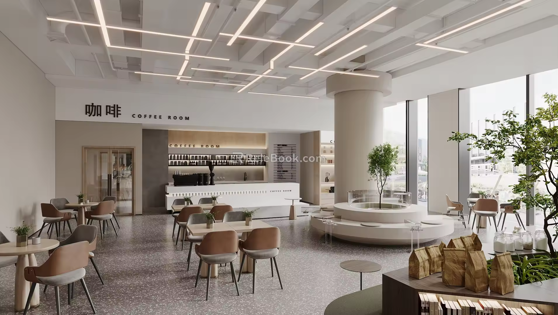 Coffee Shop Coffee Leisure Area Cream Wind Coffee Shop Coffee Shop Front Desk Tea Shop Milk Tea Shop 3d model