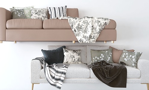 Modern Combination Sofa Pillow 3d model