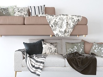 Modern Combination Sofa Pillow 3d model