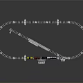 Toy Train On Circular Track With Signal Lights And Model Railway Setup 3d model