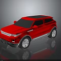 Red Modern SUV With Sleek Exterior Design Black Roof And Silver Wheels