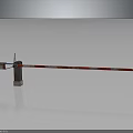 Red And White Striped Boom Barrier Gate Control Device For Parking Access Management