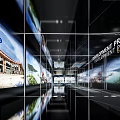 Display Wall With Multiple Screens Showing Architectural Landscape Images And Environment Process Development 60 3d model