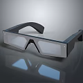 Black Smart Glasses With Transparent Lenses 3D Rendered Gray Background Reflective Surface
