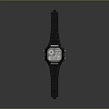 Stylish Black Square Dial Watch With Digital Display And Rubber Strap