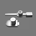 Modern Metal Door Handle With Lock Cylinder And Sleek Keyhole Design