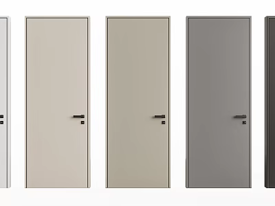 Modern Hinged Doors in White Beige Gray and Black for Home Interior 3d model