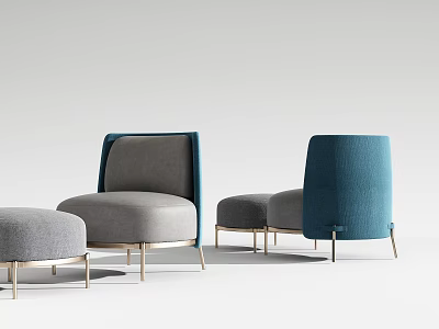Modern Single Sofa Italian Single Sofa Leisure Chair 3d model