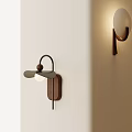 Modern Minimalist Wall Lamps With Wooden Panel And Metal Design For Interior