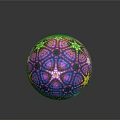 Colorful Spherical Decorative Ornament Set With Ornate Geometric Patterns And Vibrant Hues