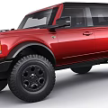 Red Ford Bronco SUV With Rugged Design And Off Road Tires