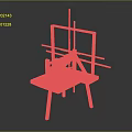 Wooden Mechanical Device With Frame Structure And Metal Rods On Platform Base