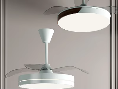 Modern Ceiling Air Cooler Fans with Integrated LED Light and White Design 3d model