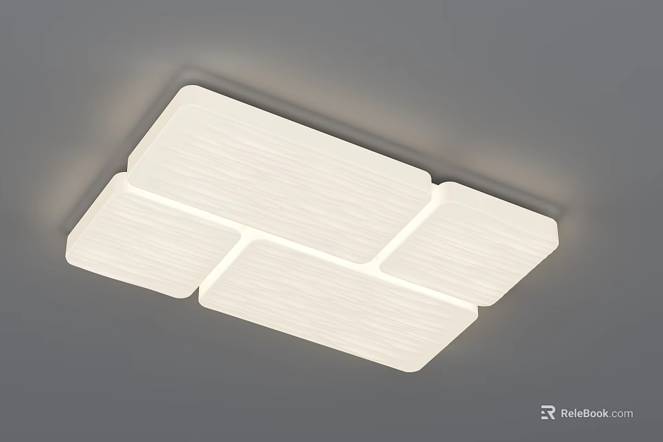 Modern LED Ceiling Light With White Sleek Design Geometric Panels And Soft Bright Illumination 3d model 