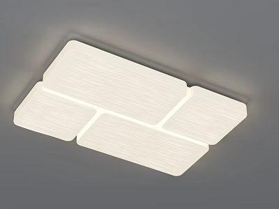 Modern LED Ceiling Light With White Sleek Design Geometric Panels And Soft Bright Illumination 3d model