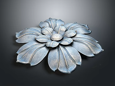 Silver Flower Shaped Metal Decorative Household Item For Interior Decoration 3d model