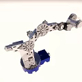 Mechanical Robotic Arm With Metal Gears Joints And Blue Base Structure