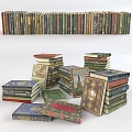 Vintage Hardcover Books Stacked With Colorful Classic Covers And Collection