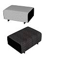 Modern Light Beige Leather Stool And Dark Brown Quilted Leather Stool With Metal Legs