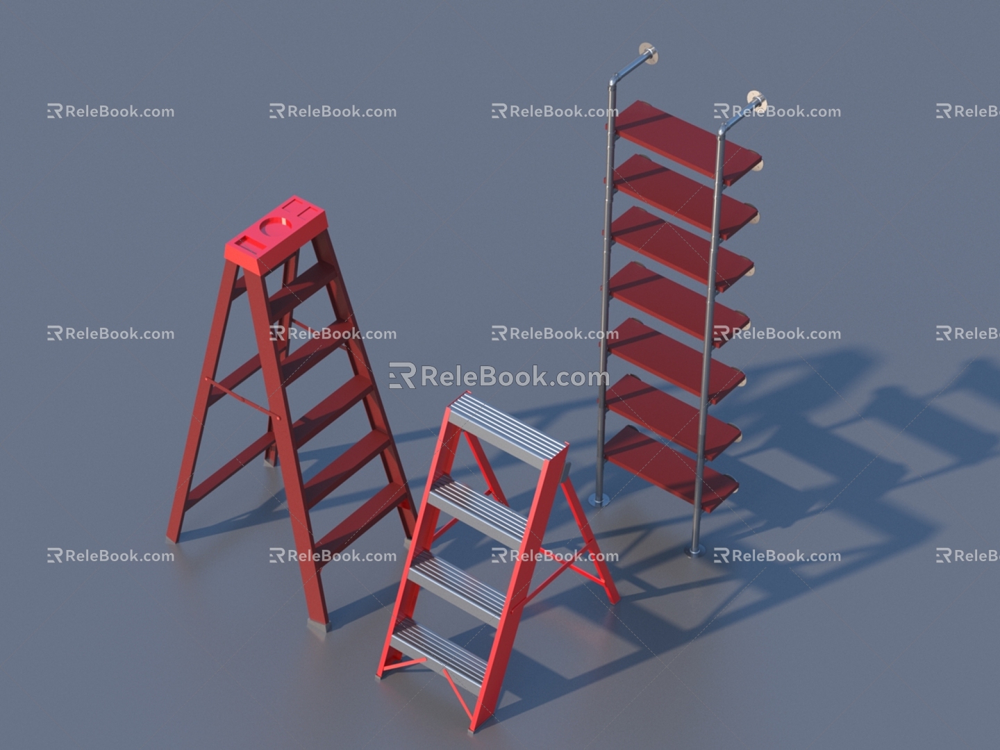 Ladder life supplies tools 3d model