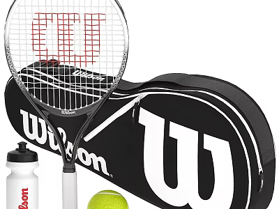 Wilson Tennis Racket With Sports Bag Water Bottle And Tennis Ball Sports Equipment 3d model