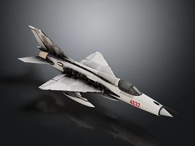 Airplane Model With 4532 Number White Black Stripes And Detailed Design 3d model