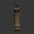 Modern Tactical Pistol With Brown Textured Grip And Black Frame Design