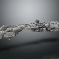 Large Sci Fi Spaceship Featuring Complex Structure Gray Color Multiple Modules And Detailed Components
