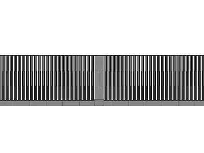 Modern Feature Wall Design With Vertical Slats And Gray Base Structure 3d model