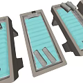 Modern Comfortable Massage Bed With Blue Surface Gray Frame And Soft Pillow For Relaxation