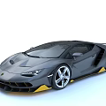 Sleek Gray Supercar Featuring Yellow Accents Aggressive Aerodynamic Design And Stylish Alloy Wheels