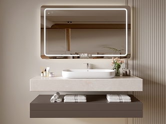 Modern Bathroom Cabinet Bathroom Counter Basin Bathroom Decoration Mirror Cabinet Sink 3d model