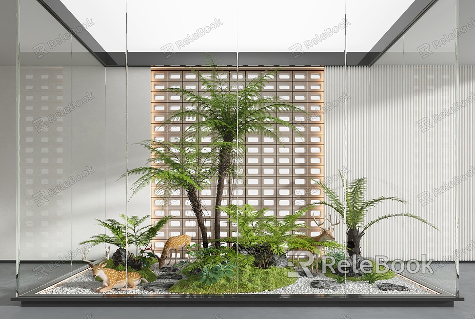 Modern landscape sketch indoor landscape plant landscaping model