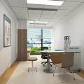 Modern Open Office Space Interior With Desks Computers Chairs Lockers And Plants 3d model