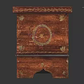 Colorful Floral Painted Wooden Chest With Decorative Patterns And Carved Feet