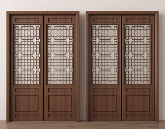 New Chinese-style casement window flower window combination 3d model