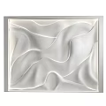 White Abstract Painting With Wavy Textured Patterns And Soft Light Shadow Effects 3d model