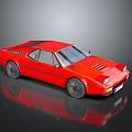 Red Sports Car With Streamlined Design Black Accents Shiny Surface And Reflective Floor