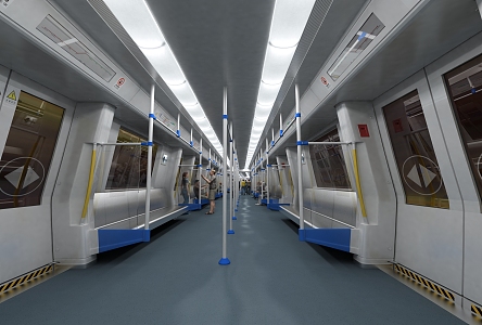 modern subway car 3d model