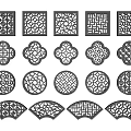 new chinese style openwork window openwork window grilles pane 3d model