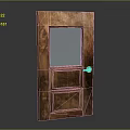 Wooden Interior Door With Glass Panel And Natural Wood Grain Design