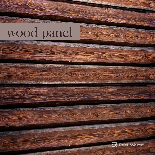 Rustic Wood Panel Wall with Natural Grain Texture and Horizontal Wooden Planks 3d model 