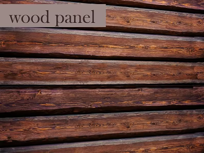 Rustic Wood Panel Wall with Natural Grain Texture and Horizontal Wooden Planks 3d model